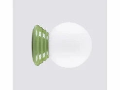 Sale Sollux Lighting Lámpara de pared Zori minimalista de cerámica/vidrio vidriado - 1 fuentes luminosas - L.12 x A.12 cm - oliva Verde