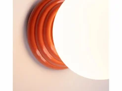 Outlet Sollux Lighting Lámpara de pared Zori minimalista de cerámica/vidrio vidriado - 1 fuentes luminosas - L.12 x A.12 cm - durazno Rosa