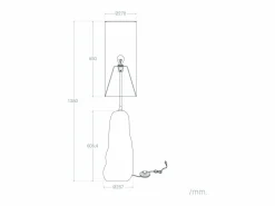 Outlet Ledkia Lámpara de Pie Cerámica y Tela Bryony Topo Gris