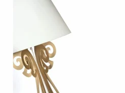 Sale Lámpara de pie Circeo 60x180 cm Estructura de hierro dorado con pantalla color arena Diseño vintage moderno con interruptor de pie Made in Italy Lámpara De Pie