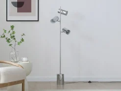 Best OZAIA Lámpara de pie de latón dorado D.32 x Alt.155 cm - KINLEY Plateado