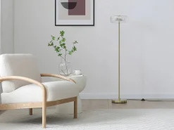Best OZAIA Lámpara de pie dorada y transparente D.30 x Alt.145 cm- LACAYA Transparente / Dorado