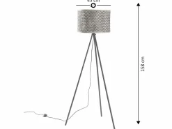 Hot Lámpara de pie Hanae de bambú, altura 158 cm Lámpara De Pie