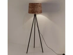 Sale VS Venta-stock Lámpara de pie Kiomi de alga marina y metal, altura 144 cm Beige