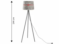 Sale VS Venta-stock Lámpara de pie Kiomi de alga marina y metal, altura 144 cm Beige