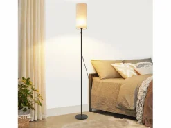 Lámpara de pie LED regulable con pantalla de tela retro para sala de estar con interruptor de tiro Lámpara De Pie