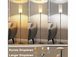 Lámpara de pie LED regulable con pantalla de tela retro para sala de estar con interruptor de tiro Lámpara De Pie