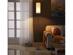 Lámpara de pie LED regulable con pantalla de tela retro para sala de estar con interruptor de tiro Lámpara De Pie