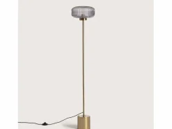 Outlet Ledkia Lámpara de Pie Metal y Cristal Windsor Dorado Multicolor