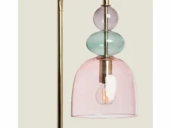 Hot Ledkia Lámpara de Pie Metal y Cristal Baudelaire Rosa Multicolor