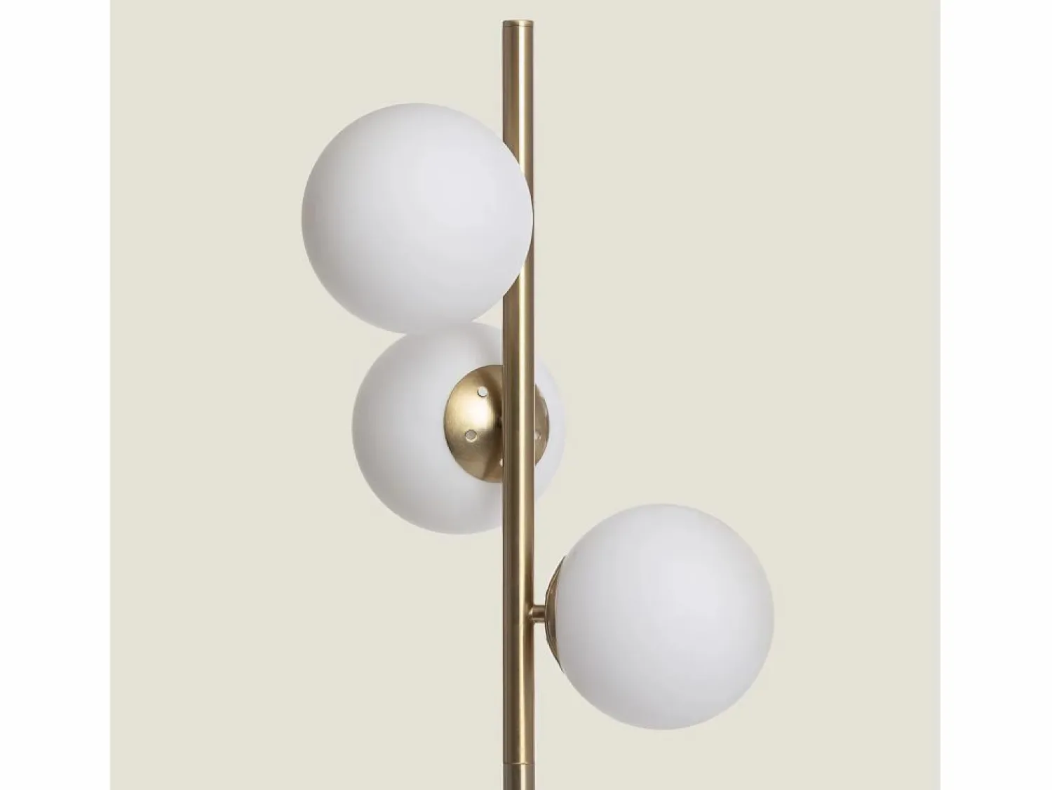 Ledkia Lámpara de Pie Metal y Cristal Moonlight Brass Round 3 Focos Dorado