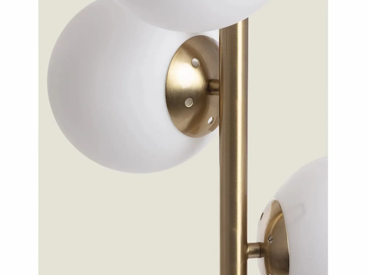 Ledkia Lámpara de Pie Metal y Cristal Moonlight Brass Round 3 Focos Dorado