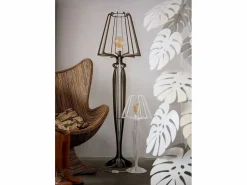 Sale Lámpara de pie Minerva Ø38x166 cm en hierro estilo reticulado Diseño moderno con interruptor de pie Conexión E27 Made in Italy Oro Dorado