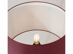 Sollux Lighting Lámpara de pie Natt moderno de tela/PVC/madera - 1 fuentes luminosas - L.77 x A.140 cm - burdeos/madera natural
