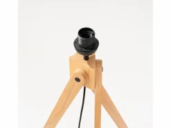 Sollux Lighting Lámpara de pie Natt moderno de tela/PVC/madera - 1 fuentes luminosas - L.77 x A.140 cm - burdeos/madera natural