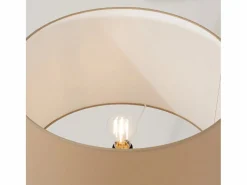 Sollux Lighting Lámpara de pie Natt moderno de tela/PVC/madera - 1 fuentes luminosas - L.77 x A.140 cm - color topo/madera natural