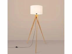 Best Lámpara de pie Natt moderno de tela/PVC/madera - 1 fuentes luminosas - L.77 x A.140 cm - madera blanca/natural Lámpara De Pie