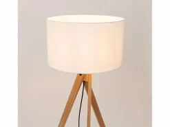 Best Lámpara de pie Natt moderno de tela/PVC/madera - 1 fuentes luminosas - L.77 x A.140 cm - madera blanca/natural Lámpara De Pie
