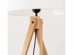 Best Lámpara de pie Natt moderno de tela/PVC/madera - 1 fuentes luminosas - L.77 x A.140 cm - madera blanca/natural Lámpara De Pie