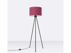 Sollux Lighting Lámpara de pie Nevia minimalista de tela/PVC/acero - 1 fuentes luminosas - L.40 x A.135 cm - burdeos/negro