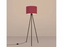 Sollux Lighting Lámpara de pie Nevia minimalista de tela/PVC/acero - 1 fuentes luminosas - L.40 x A.135 cm - burdeos/negro