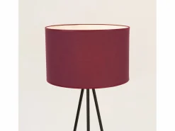 Sollux Lighting Lámpara de pie Nevia minimalista de tela/PVC/acero - 1 fuentes luminosas - L.40 x A.135 cm - burdeos/negro