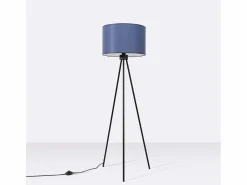 Sale Sollux Lighting Lámpara de pie Nevia minimalista de tela/PVC/acero - 1 fuentes luminosas - L.40 x A.135 cm - marino/negro Azul