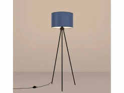 Sale Sollux Lighting Lámpara de pie Nevia minimalista de tela/PVC/acero - 1 fuentes luminosas - L.40 x A.135 cm - marino/negro Azul