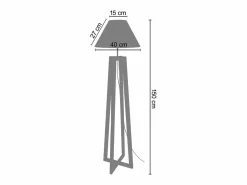 TOSEL Lámpara de Pie ,madera, ,A 150x D40xP40cm