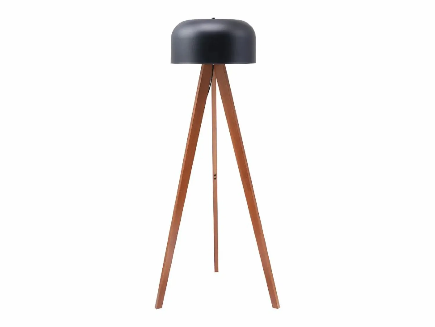 Best Lámpara de pie trípode en madera de caucho y metal D.42 x Alt.145 cm - Natural y negro - PAVICO Lámpara De Pie
