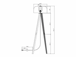 Best Lámpara de pie trípode en madera de caucho y metal D.42 x Alt.145 cm - Natural y negro - PAVICO Lámpara De Pie