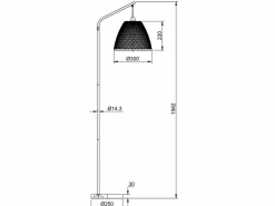 VS Venta-stock Lámpara de pie Umiko de Bambú, altura 156 cm