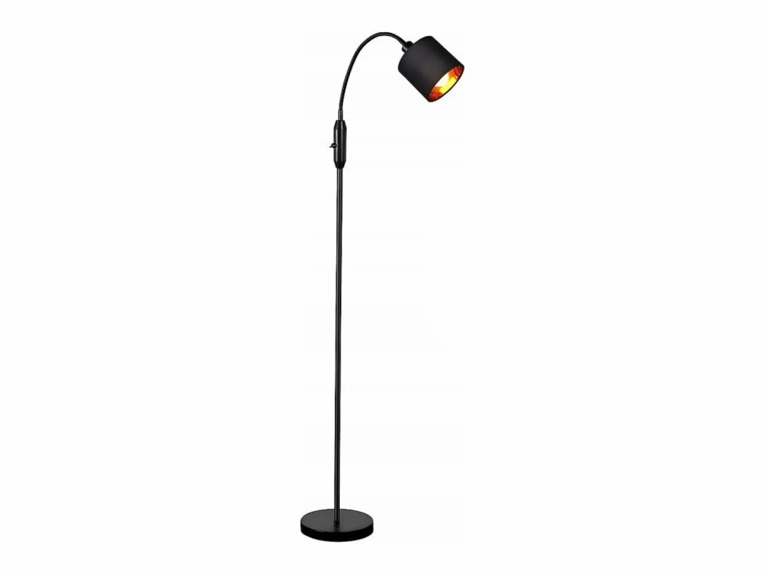 NETTLIFE Lámpara de pie vintage negra de tela con arco giratorio de 360° para una iluminación suave y decorativa Negro