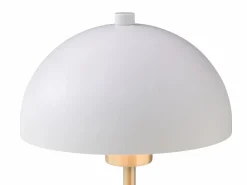 Online Lámpara de sobremesa de madera y metal - D. 20 x Alt. 35,5 cm - Natural y blanco - TANTA Lámpara De Mesa