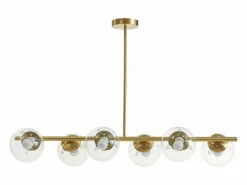 OZAIA Lámpara de techo de latón pulido y 6 globos de cristal - Ancho 98 cm - YUKON