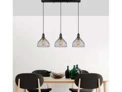 New Concept-Usine Lámpara de techo de metal MARIE - 3 luces, diseño moderno y minimalista Negro