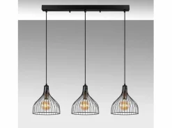 New Concept-Usine Lámpara de techo de metal MARIE - 3 luces, diseño moderno y minimalista Negro