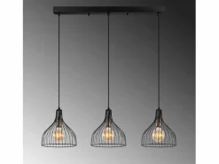 New Concept-Usine Lámpara de techo de metal MARIE - 3 luces, diseño moderno y minimalista Negro
