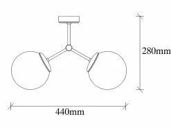 Discount Lámpara de techo de metal - lámpara Ancho 44 x Alt. 28 cm - y blanco DAMAR Plafón