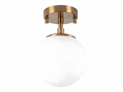 Online Lámpara de techo de metal con globo - D.15 x Alt. 23 cm - y blanco - DAMAR Plafón