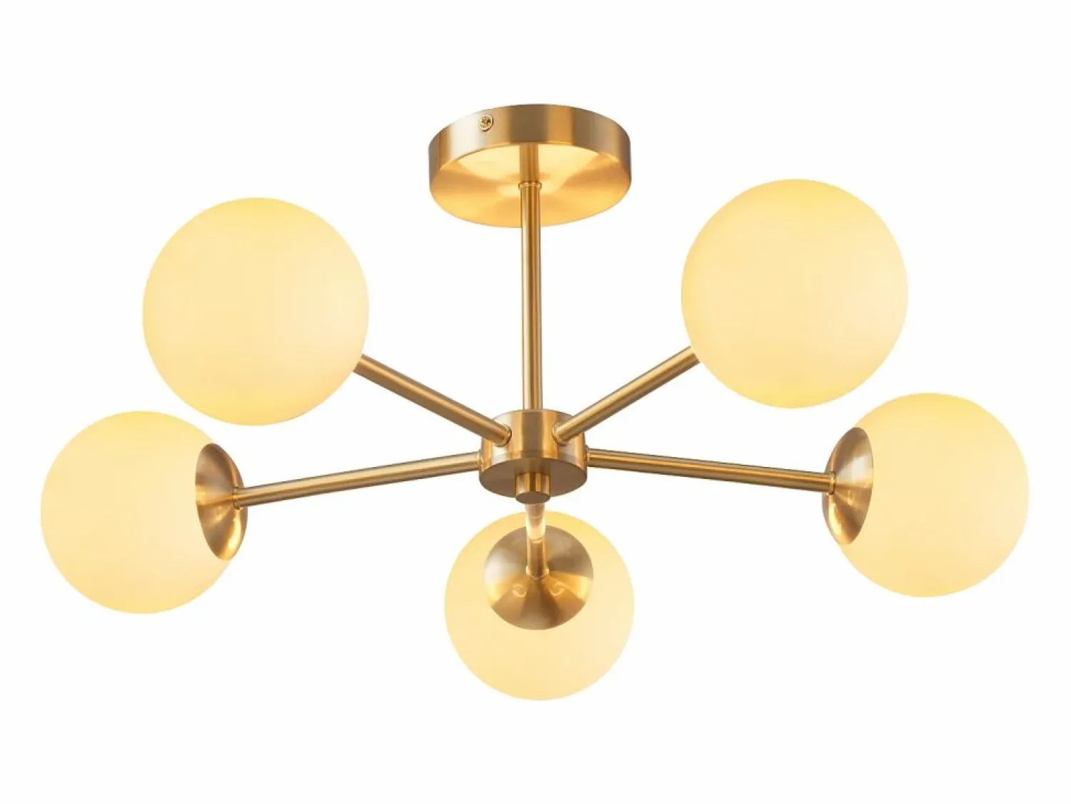 Outlet Lámpara de techo en latón y blanco L.58.5 x Alt.21 cm- SOFIA Plafón