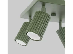 Sollux Lighting Lámpara de techo Gloow minimalista de aluminio - 4 fuentes luminosas 3000K - L.25 x A.16,5 cm - oliva