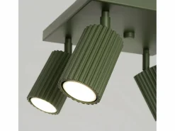 Sollux Lighting Lámpara de techo Gloow minimalista de aluminio - 4 fuentes luminosas 3000K - L.25 x A.16,5 cm - oliva