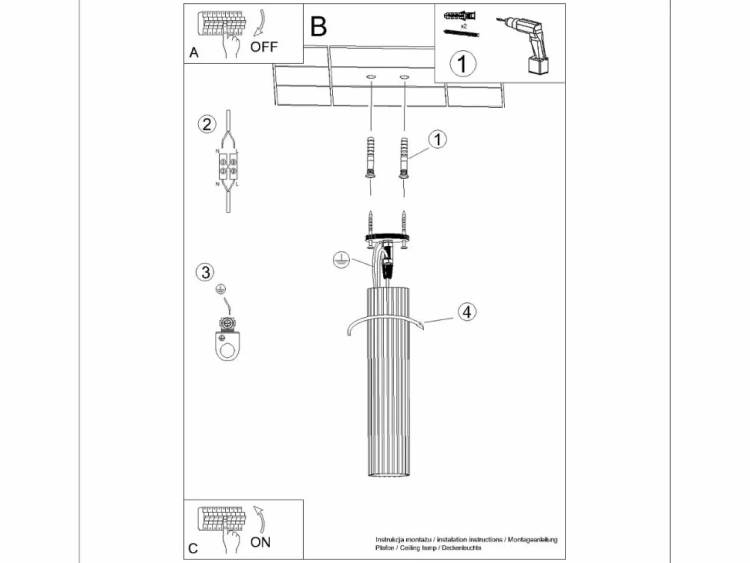 Best Lámpara de techo Gloow minimalista de aluminio - 1 fuentes luminosas 3000K - L.6,5 x A.40 cm - oliva Plafón