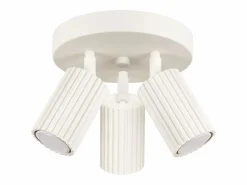 New Sollux Lighting Lámpara de techo Gloow minimalista de aluminio - 3 fuentes luminosas 3000K - L.19,5 x A.18 cm - Beige