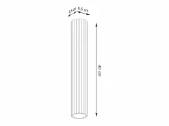 Sollux Lighting Lámpara de techo Gloow minimalista de aluminio - 1 fuentes luminosas 4000K - L.6,5 x A.40 cm - Blanco