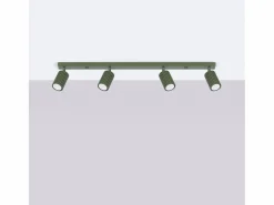 Discount Lámpara de techo Gloow minimalista de aluminio - 4 fuentes luminosas 3000K - L.81 x A.16,5 cm - oliva Plafón