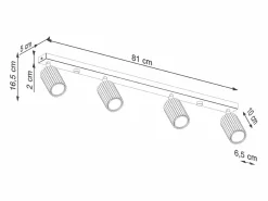 Sollux Lighting Lámpara de techo Gloow minimalista de aluminio - 4 fuentes luminosas 3000K - L.81 x A.16,5 cm -