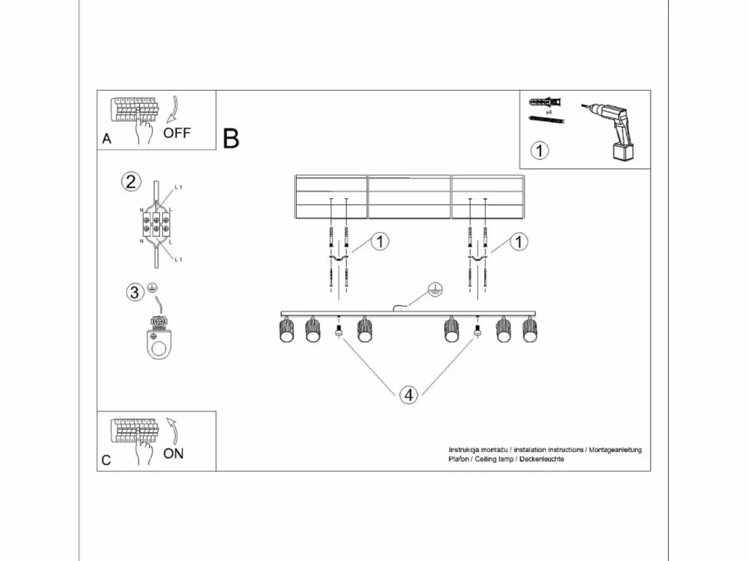 Online Lámpara De Techo Karbon Minimalista De Aluminio - 6 Fuentes Luminosas - L.117 X A.16,5 Cm - Plafón