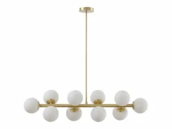 OZAIA Lámpara de techo latón y blanco 10 globos L.94 x Alt.88 cm - SOFIA